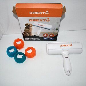 Drext Roller Pet Hair Removal Tool Reusable - Large Plus Cleaning Balls NIB